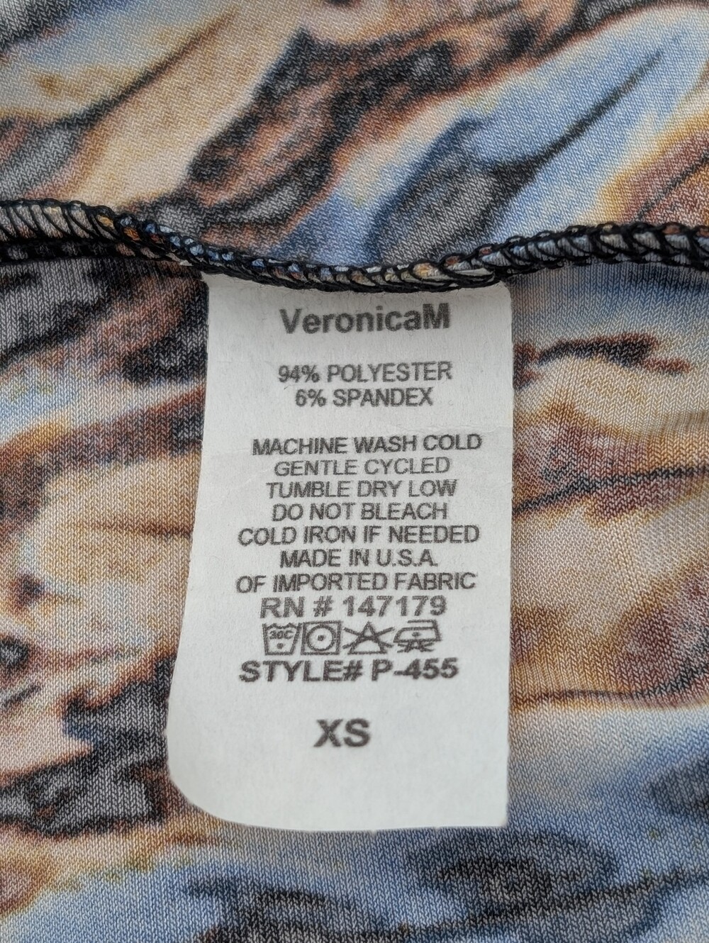 NWT Veronica M. Size XS Brown/Blue Draped Los Angeles Feather Print Jogger Pants - Picture 13 of 16